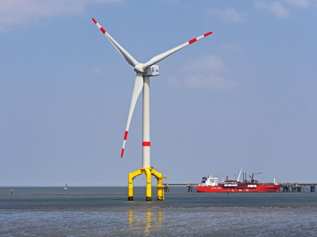 Wind turbine in the sea
